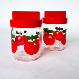 GULF France 2x Voorraadpot - Container - Glazen Potje - Rood - Appel