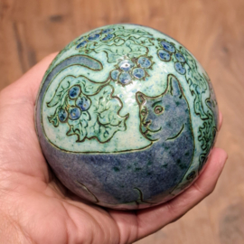 Keramische Bol - Keramiek / Poes / Kat - Tuinbol - Kunst / Decoratie