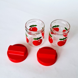 GULF France 2x Voorraadpot - Container - Glazen Potje - Rood - Appel