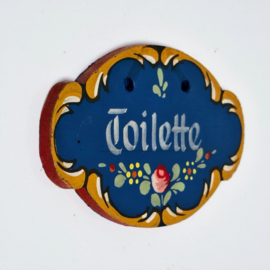 Toilette - Houten Bordje / Plaatje - Handgeschilderd