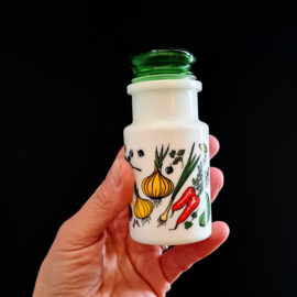 Vintage Kruidenpotjes van Melkglas