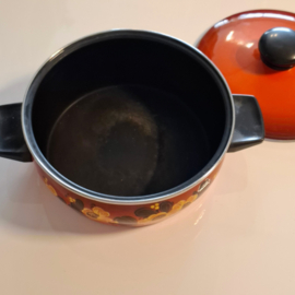 Vintage Grote Emaille Pan met Deksel  Ø 26 cm