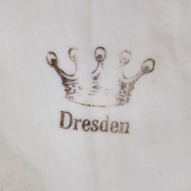 Dresden Zwaan - Bloempotje -  wit met roze roosjes