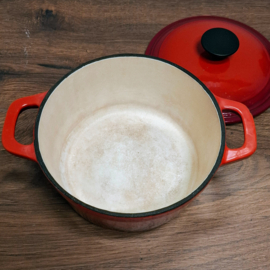 Rode, geëmailleerde gietijzeren Kookpot - Stoofpan / Braadpan