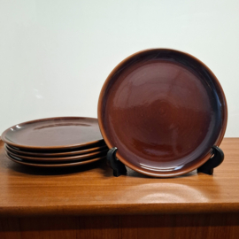 Borden Ø 21 cm Bruin - Quimper France - 5 Stuks