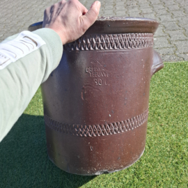Grote Vintage Steengoed Gres Pot - Teeuwen 30 Liter - H 42 cm