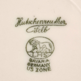 Diner Bord - Hutschenreuther Selb – Geel Bloemenpatroon – Jaren 50 – 70 – Ø 25,5 cm