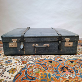 Vintage Blauwe Koffer 75 cm