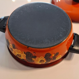 Vintage Grote Emaille Pan met Deksel  Ø 26 cm