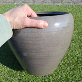 Grijze Aardewerk Bloempot - Binnen