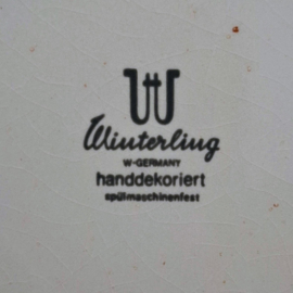 Vintage Winterling Bord Ø 25,5 cm - Dinerbord - Bloemen en Hartjes