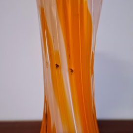 Vaasje van Glas - Oranje / Wit