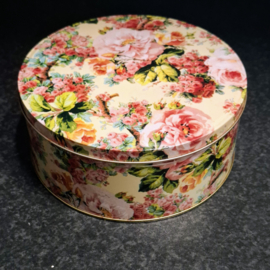 Vintage Rond Blik - Koekblik - Bloemen