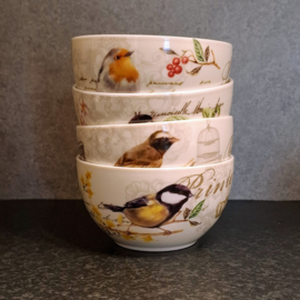 Schaaltjes 4 stuks - Easy Life - Nostalgie - Vogels