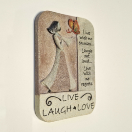 Wandtegel - Live Laugh Love - Artstone van Carson