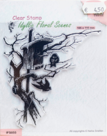 Nellie Snellen - Nesting box with Birds - Clear Stamp