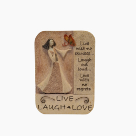 Wandtegel - Live Laugh Love - Artstone van Carson