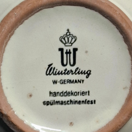 Vintage Winterling Suikerpot en melkkan - Bloemen en Hartjes - German Country