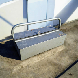 Vintage Industriële Gereeedschapskist Klein - Grijs