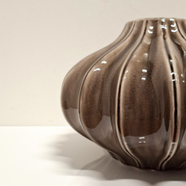 Keramiek Vaas Bruin / Grijs - Wijde Vaas
