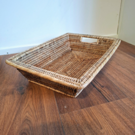 Rotan Dienblad / Mand met Handvatten