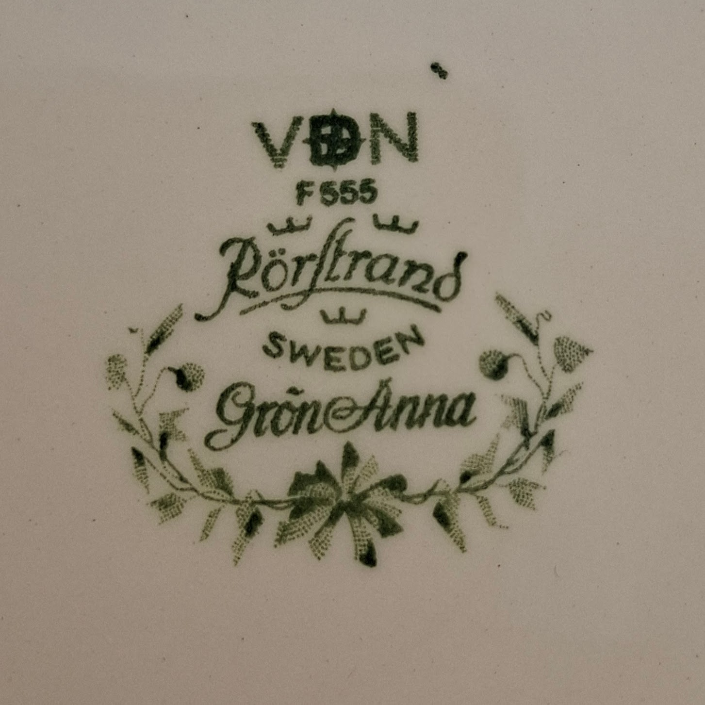 Rörstrand Grön Anna Serie - Zweden - Kop en Schotel