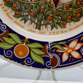 Wandbord Prinses Juliana - Anno 1937 - Prins Bernhard