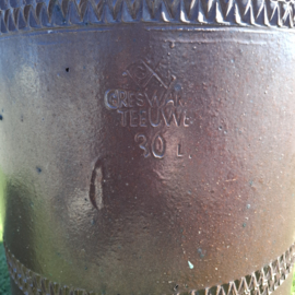 Grote Vintage Steengoed Gres Pot - Teeuwen 30 Liter - H 42 cm