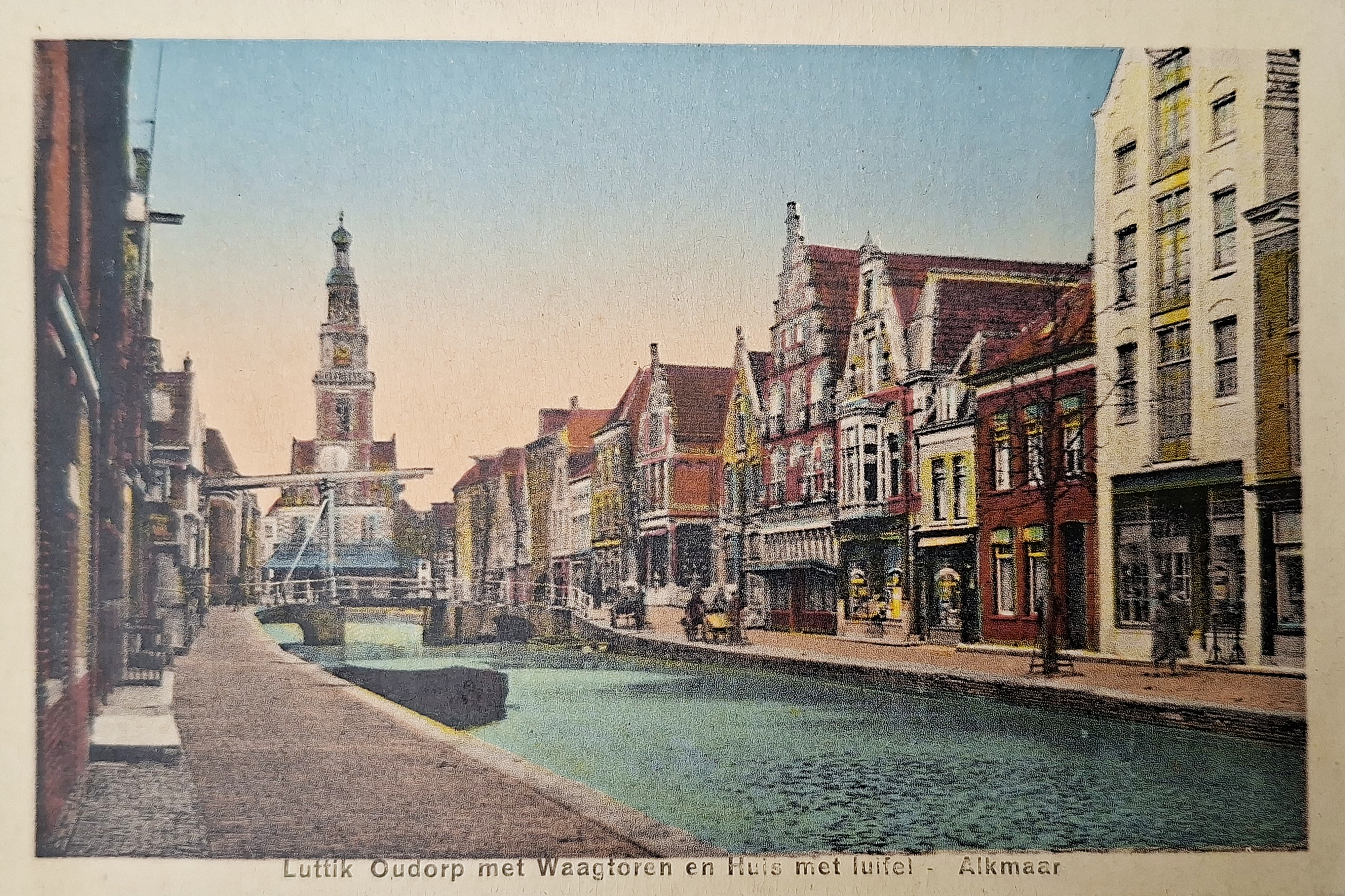 Alkmaar - Luttik Oudorp met waagtoren en Huis met luifel - 1932