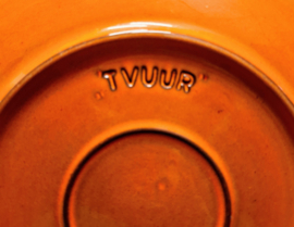 TVUUR Gebakstel Vintage of Retro Oranje / Blauw