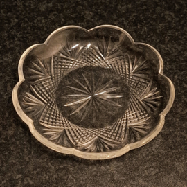 5 Petit Fours  Bordjes van glas  - Bloemvormig