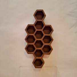 Vintage Hexagon Letterbak / Honingraat - Vakjes - Muurdecoratie