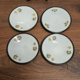 Vintage Gebakset - Taart - Bord met 4 kleine bordjes