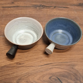Vintage Soepkommen - Zwart en Grijs 2 stuks