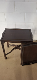 Chippendale Mahonie Houten Butler of Bijzettafel -  Afneembaar dienblad