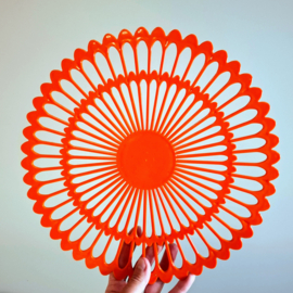 vintage tVintage Oranje Plastic / Kunststof Taartsnijder voor 16 punten – Buchsteiner – Made in Germany – Ø 32 cm