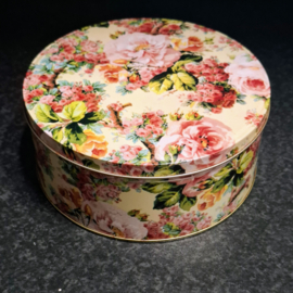 Vintage Rond Blik - Koekblik - Bloemen