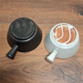 Vintage Soepkommen - Zwart en Grijs 2 stuks