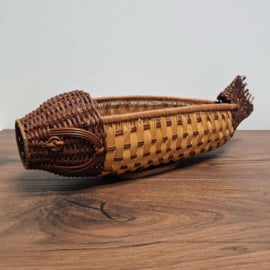 Vintage Rieten Mandje - Vis