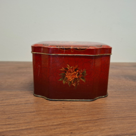 Bordeaux Rood Vintage Blik - Bloemen