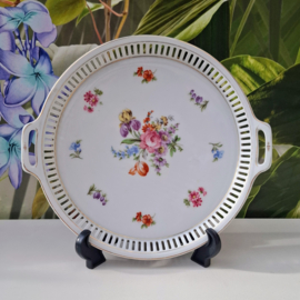Vintage Serveerschaal of Fruitmand van Porselein