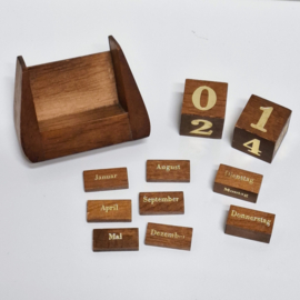 Houten Blokkalender - Eeuwigdurende Kalender - Duits