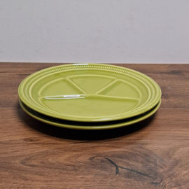 Vintage Fondueborden 2 stuks - Groen