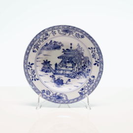 Sierbordje - Wandbord - Wit met Blauw