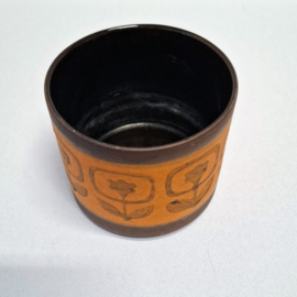 Retro Bloempot - Bruin / Oranje