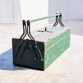 Vintage Industriële Gereeedschapskist Donkergroen