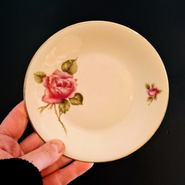 Vintage Gebakset - Taart - CoPo - Roos - Bord met 10 Kleinere bordjes