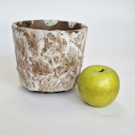 Bloempot  - Wit / Bruin / Beige - Ø 14 x H 12 cm