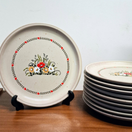 Vintage Winterling Bord Ø 25,5 cm - Dinerbord - Bloemen en Hartjes