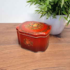 Bordeaux Rood Vintage Blik - Bloemen